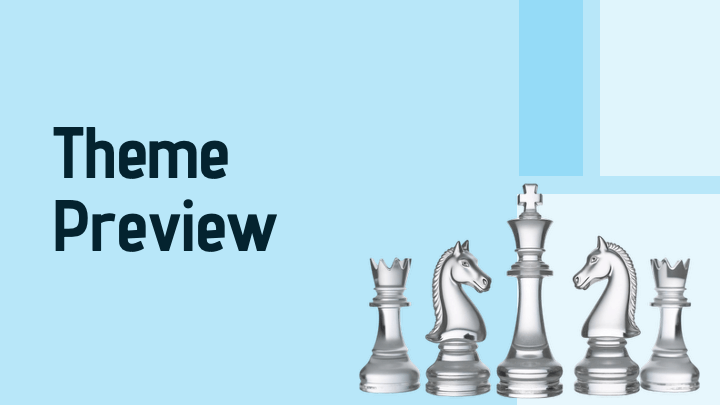 Sky blue rectangular blocks with strategic chess piece photography